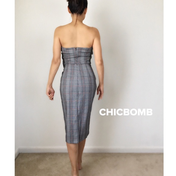 NORDSTROM MAD FOR PLAID Strapless midi dress - Picture 5 of 8